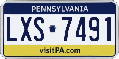 PA license plate LXS7491