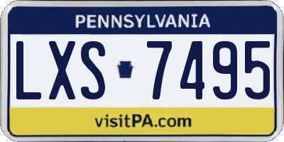 PA license plate LXS7495