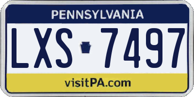 PA license plate LXS7497