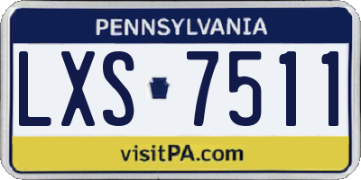 PA license plate LXS7511