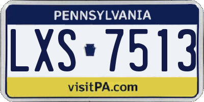 PA license plate LXS7513