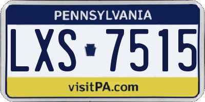 PA license plate LXS7515