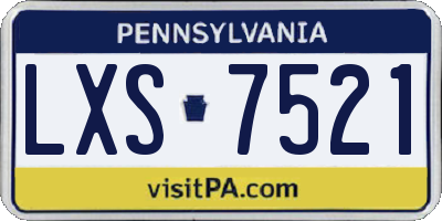 PA license plate LXS7521