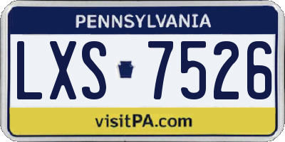 PA license plate LXS7526