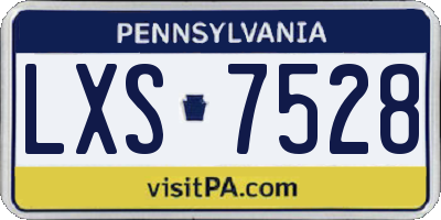 PA license plate LXS7528