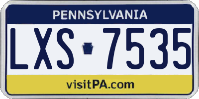 PA license plate LXS7535