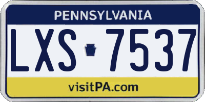 PA license plate LXS7537