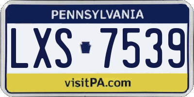 PA license plate LXS7539