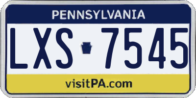 PA license plate LXS7545