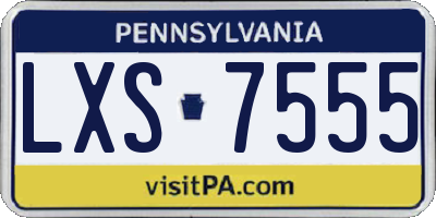 PA license plate LXS7555