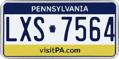 PA license plate LXS7564