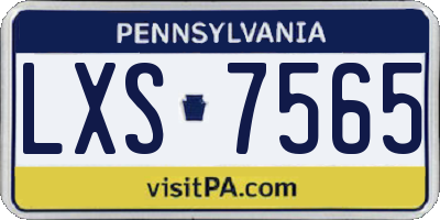 PA license plate LXS7565