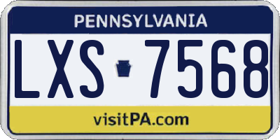 PA license plate LXS7568