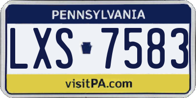 PA license plate LXS7583