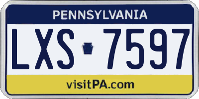 PA license plate LXS7597