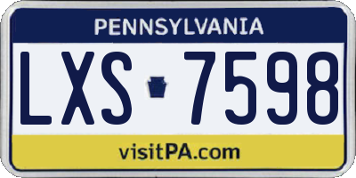 PA license plate LXS7598