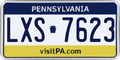 PA license plate LXS7623