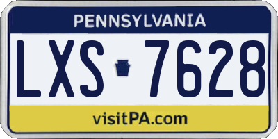 PA license plate LXS7628