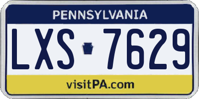 PA license plate LXS7629