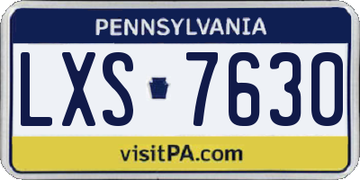 PA license plate LXS7630
