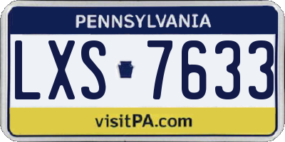 PA license plate LXS7633