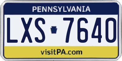 PA license plate LXS7640