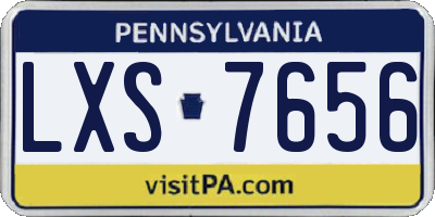 PA license plate LXS7656