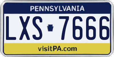 PA license plate LXS7666