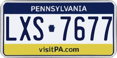 PA license plate LXS7677