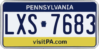 PA license plate LXS7683