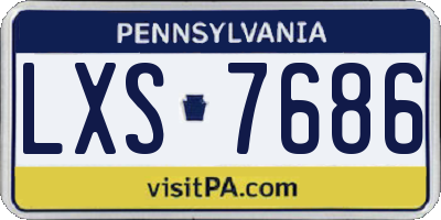 PA license plate LXS7686