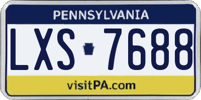 PA license plate LXS7688