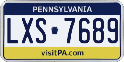 PA license plate LXS7689