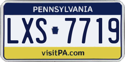PA license plate LXS7719