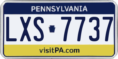 PA license plate LXS7737