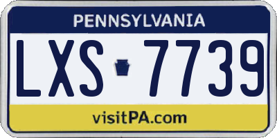 PA license plate LXS7739