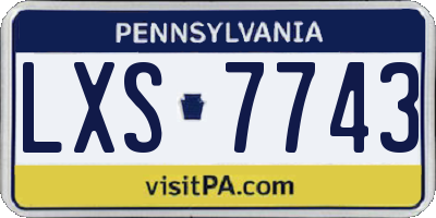 PA license plate LXS7743