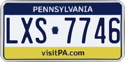 PA license plate LXS7746