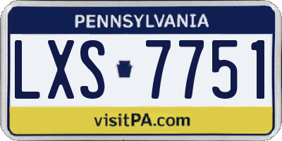 PA license plate LXS7751
