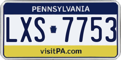 PA license plate LXS7753