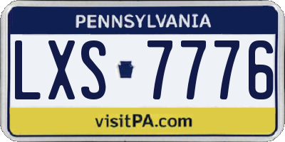 PA license plate LXS7776