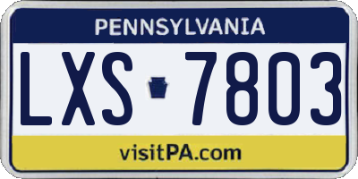 PA license plate LXS7803