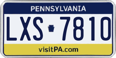 PA license plate LXS7810