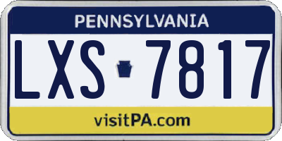 PA license plate LXS7817
