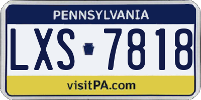 PA license plate LXS7818