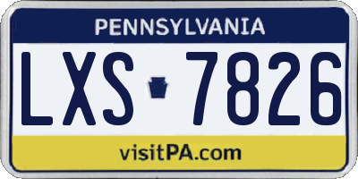 PA license plate LXS7826