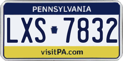 PA license plate LXS7832