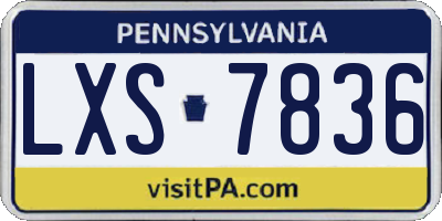PA license plate LXS7836