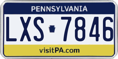 PA license plate LXS7846