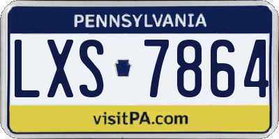 PA license plate LXS7864